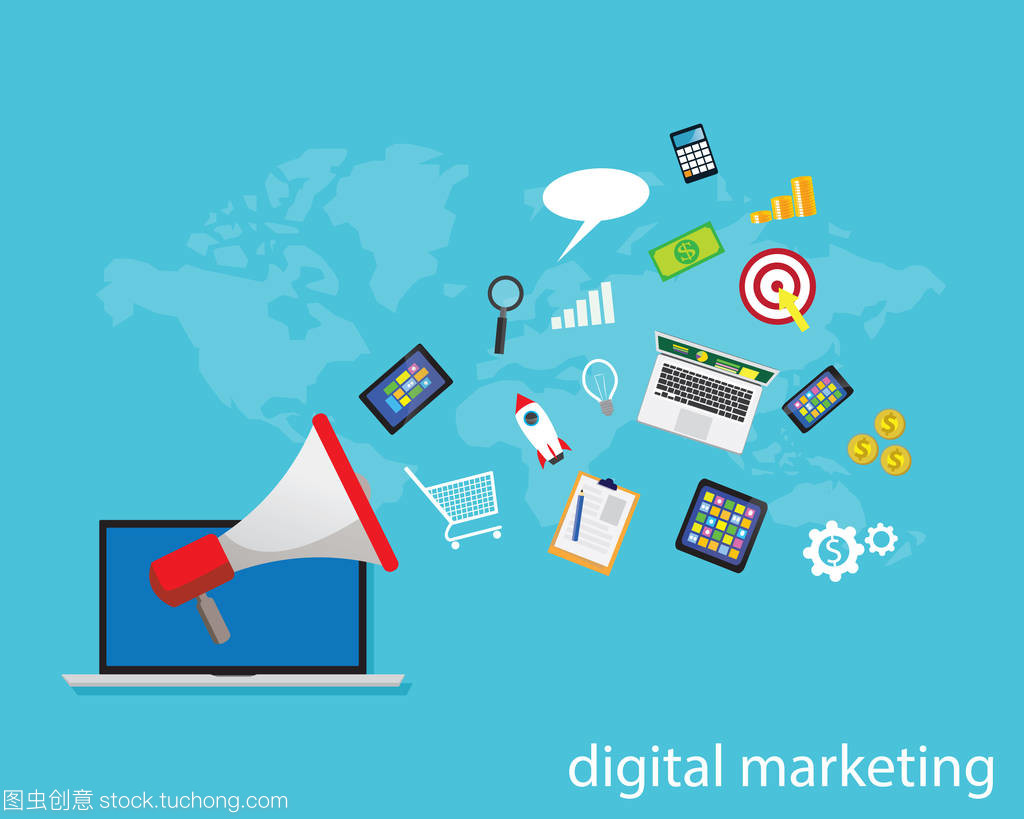 互聯網在線數字營銷矢量的經營理念